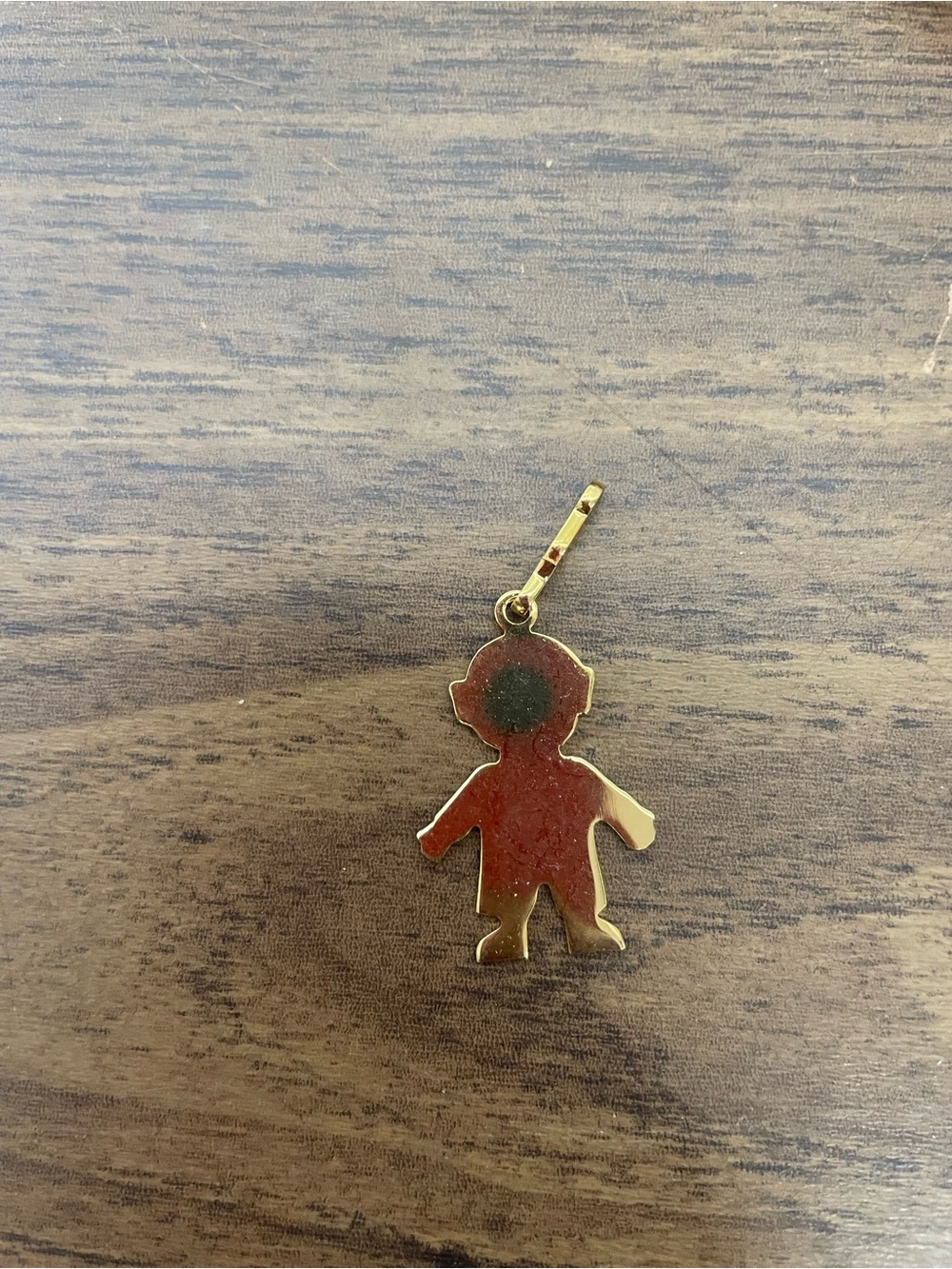 Gold‎ Boy Silhouette Pendant Charm Engraved Michael Gold Tone Small Minimalist - Picture 3 of 4